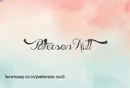 Patterson Null
