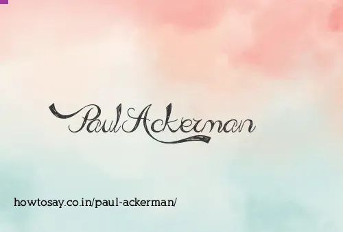 Paul Ackerman