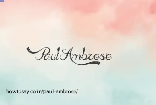 Paul Ambrose