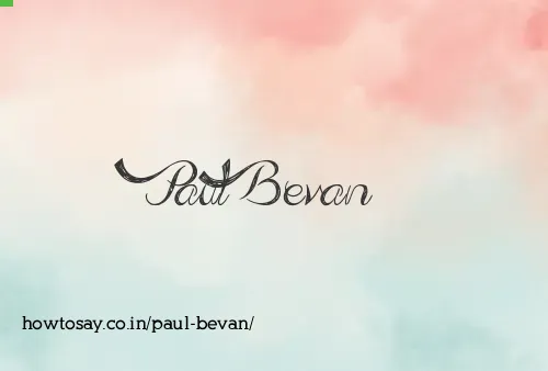 Paul Bevan