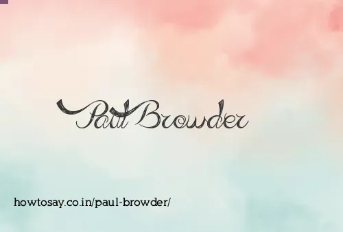 Paul Browder