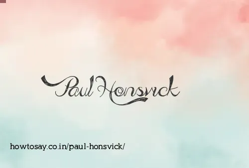 Paul Honsvick