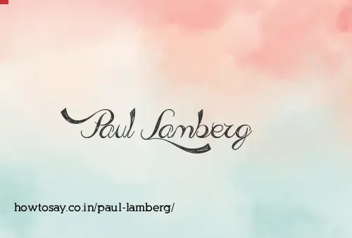 Paul Lamberg