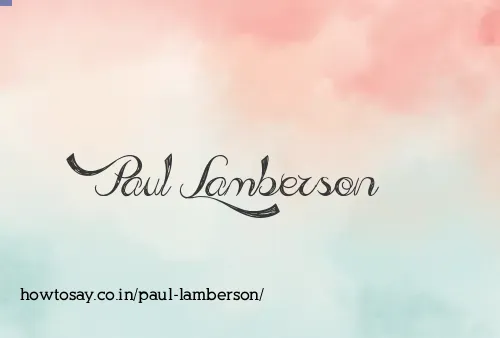 Paul Lamberson