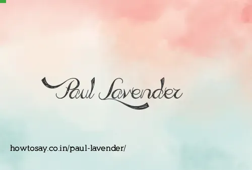 Paul Lavender