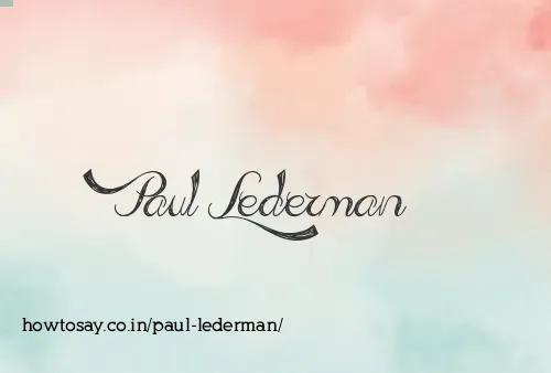 Paul Lederman