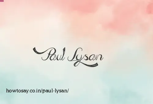 Paul Lysan