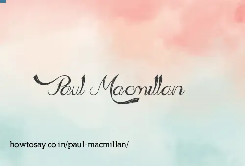 Paul Macmillan