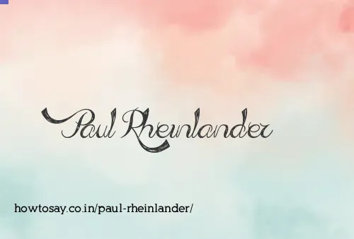 Paul Rheinlander