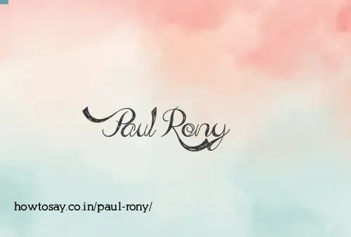 Paul Rony