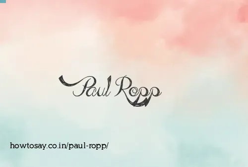 Paul Ropp