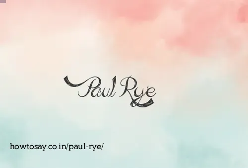 Paul Rye