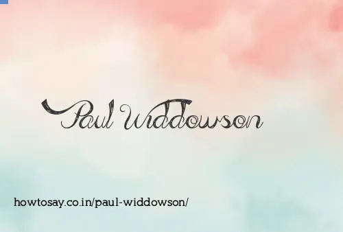 Paul Widdowson