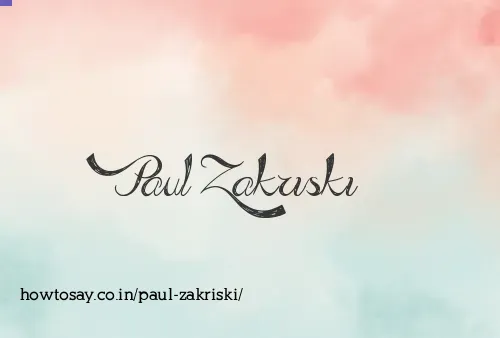 Paul Zakriski