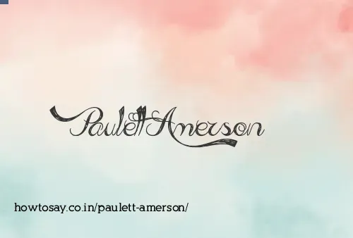 Paulett Amerson