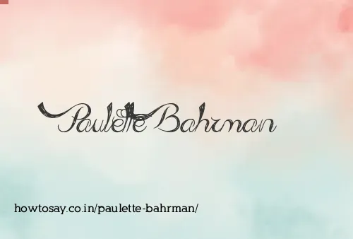 Paulette Bahrman