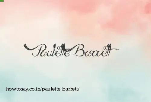 Paulette Barrett