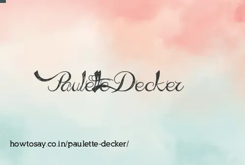 Paulette Decker