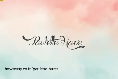 Paulette Hare