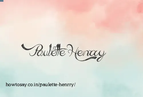 Paulette Henrry