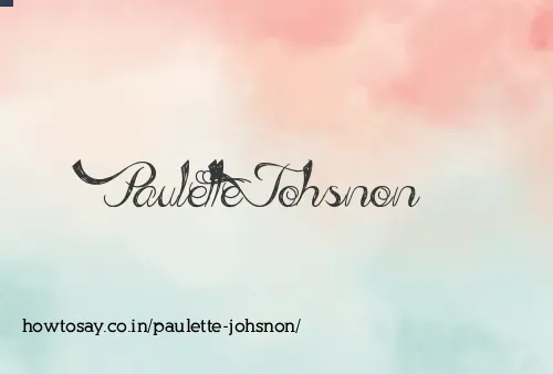 Paulette Johsnon