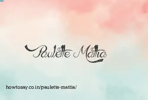 Paulette Mattia