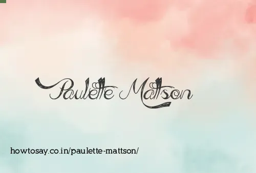Paulette Mattson