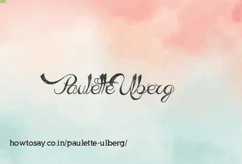 Paulette Ulberg