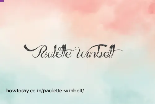 Paulette Winbolt