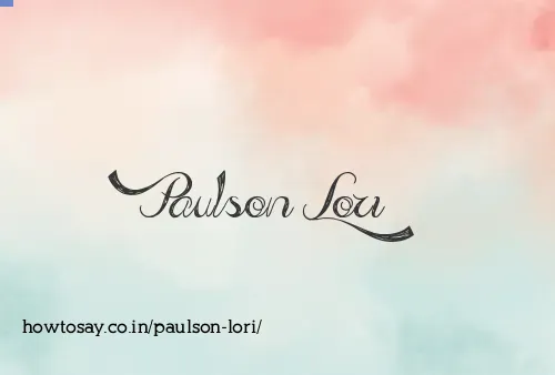 Paulson Lori