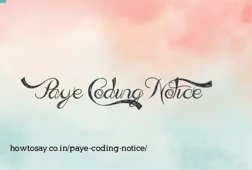 Paye Coding Notice