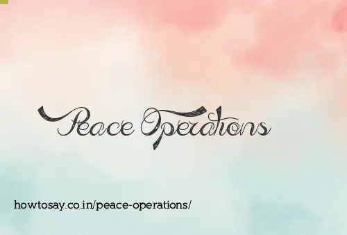 Peace Operations