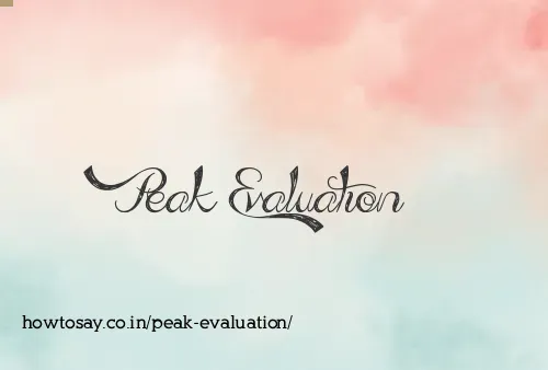 Peak Evaluation