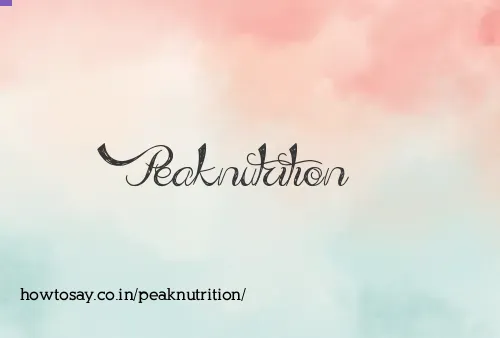 Peaknutrition