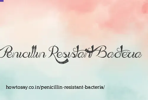 Penicillin Resistant Bacteria