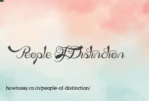 People Of Distinction