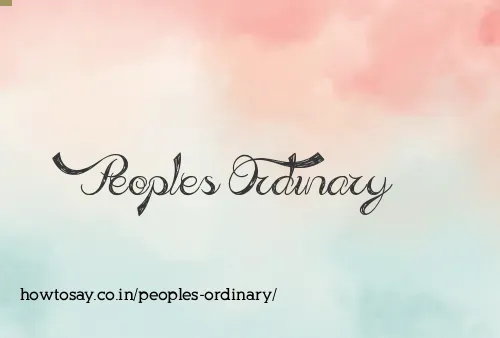 Peoples Ordinary