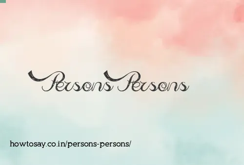 Persons Persons
