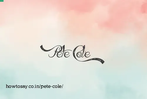 Pete Cole