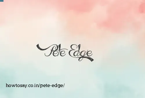 Pete Edge