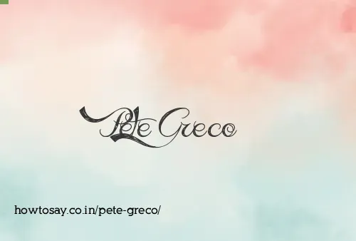 Pete Greco
