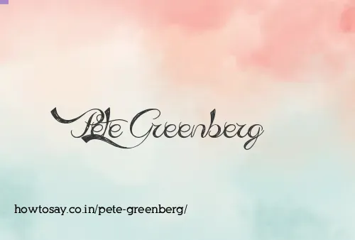 Pete Greenberg