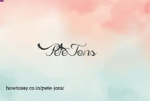 Pete Jons