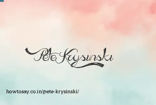 Pete Krysinski