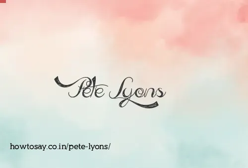 Pete Lyons
