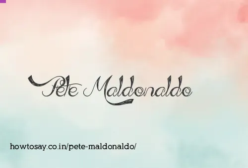 Pete Maldonaldo