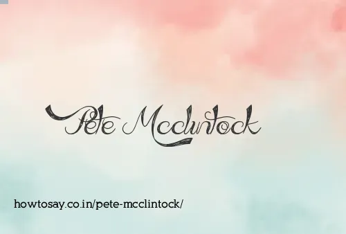 Pete Mcclintock