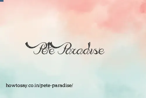 Pete Paradise