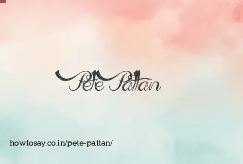 Pete Pattan