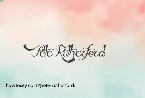 Pete Rutherford